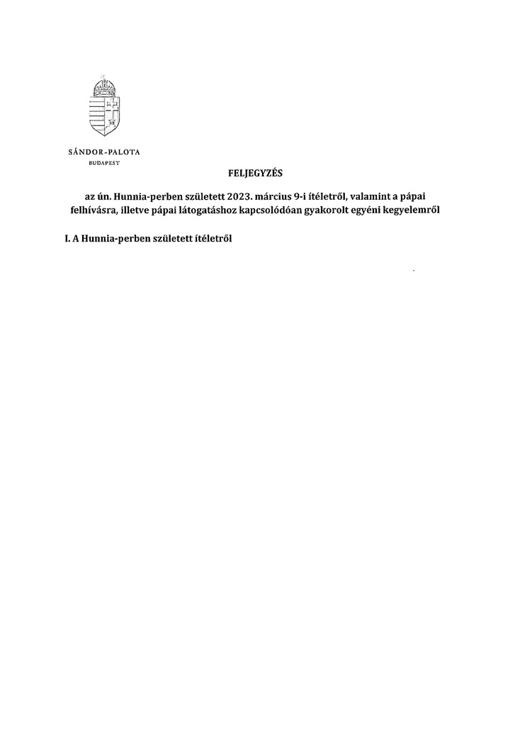 A Sándor-palota nyilvánosságra hozta a kegyelmi iratokat